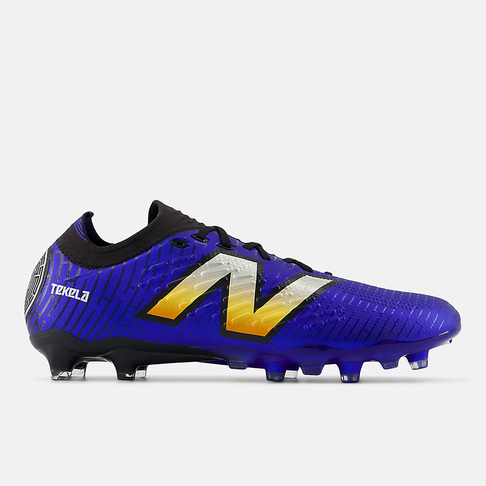 New Balance TEKELA PRO LOW LACED FG V4+ Shoes Infinity Blue with Silver Metallic and Black